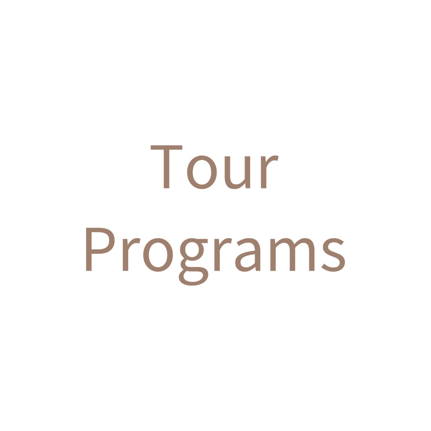 Tour Programs